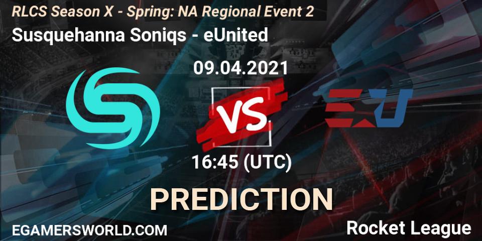 Susquehanna Soniqs - eUnited: Maç tahminleri. 09.04.2021 at 16:45, Rocket League, RLCS Season X - Spring: NA Regional Event 2