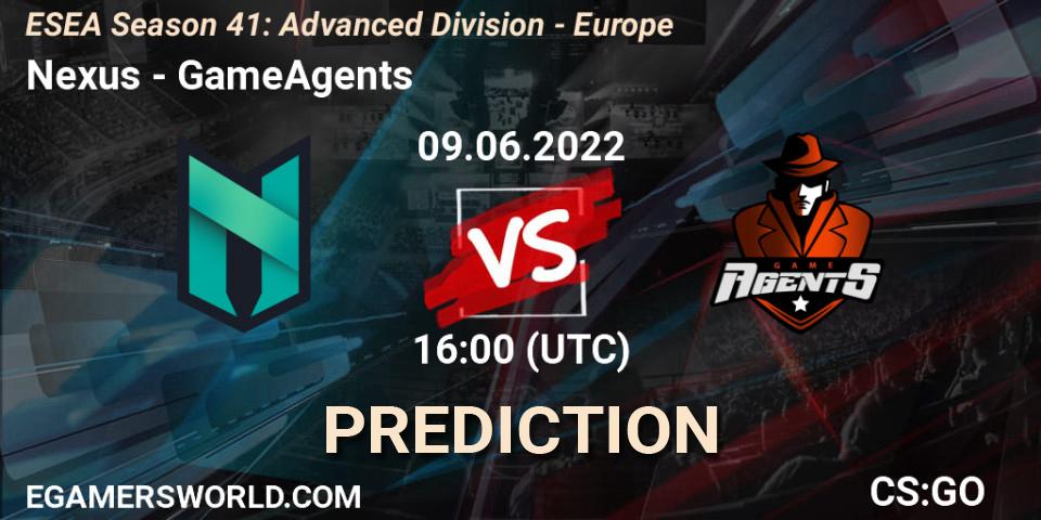 Nexus - GameAgents: Maç tahminleri. 09.06.2022 at 16:00, Counter-Strike (CS2), ESEA Season 41: Advanced Division - Europe