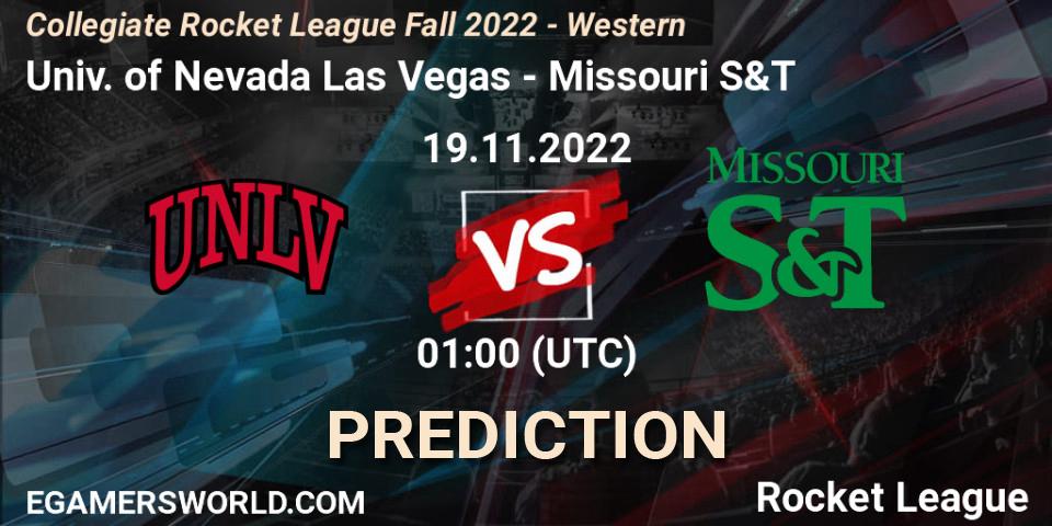 Univ. of Nevada Las Vegas - Missouri S&T: Maç tahminleri. 19.11.2022 at 01:00, Rocket League, Collegiate Rocket League Fall 2022 - Western