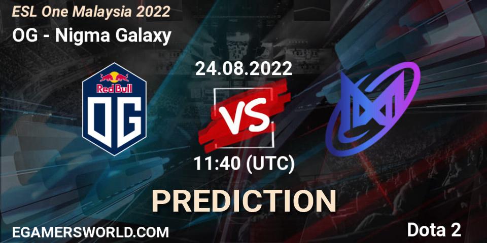 OG - Nigma Galaxy: Maç tahminleri. 24.08.22, Dota 2, ESL One Malaysia 2022