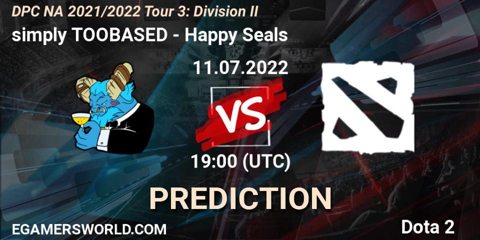 simply TOOBASED - Happy Seals: Maç tahminleri. 11.07.2022 at 19:11, Dota 2, DPC NA 2021/2022 Tour 3: Division II