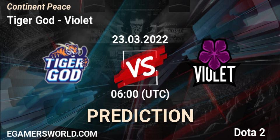 Tiger God - Violet: Maç tahminleri. 23.03.2022 at 06:12, Dota 2, Continent Peace