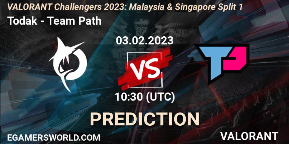 Todak - Team Path: Maç tahminleri. 03.02.23, VALORANT, VALORANT Challengers 2023: Malaysia & Singapore Split 1