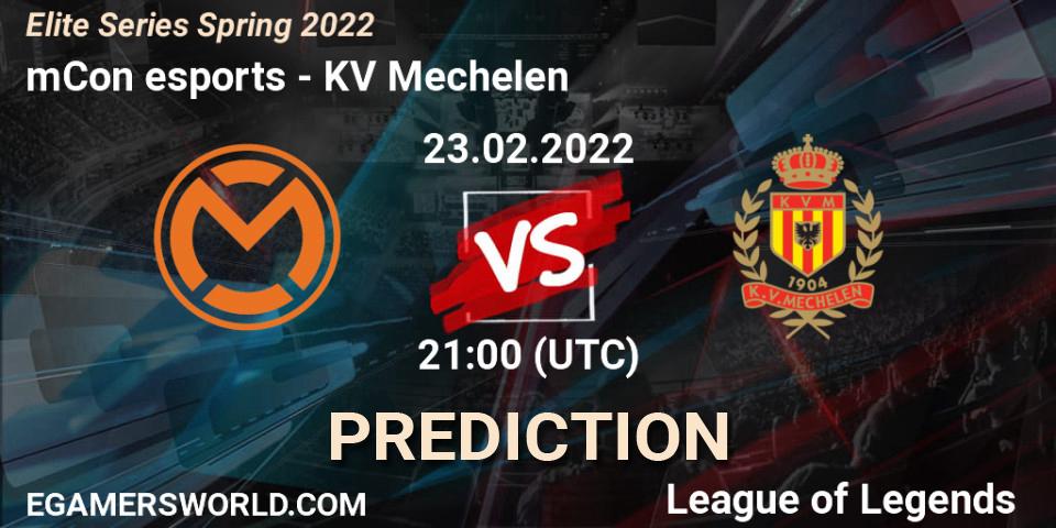 mCon esports - KV Mechelen: Maç tahminleri. 23.02.2022 at 21:00, LoL, Elite Series Spring 2022