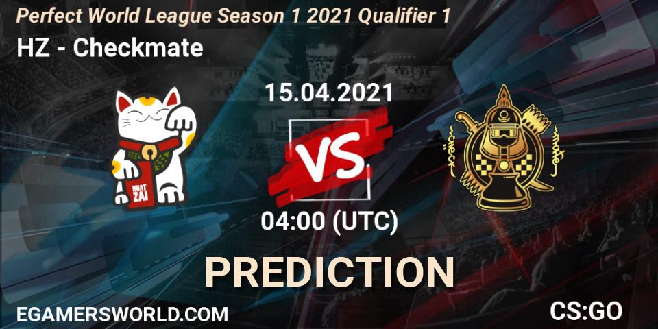 HZ - Checkmate: Maç tahminleri. 15.04.2021 at 04:10, Counter-Strike (CS2), Perfect World League Season 1 2021 Qualifier 1
