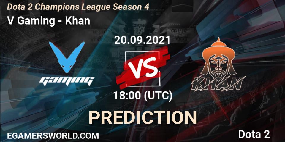 V Gaming - Khan: Maç tahminleri. 20.09.2021 at 18:07, Dota 2, Dota 2 Champions League Season 4