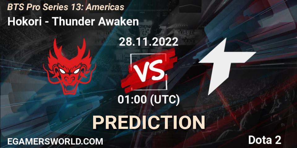 Hokori - Thunder Awaken: Maç tahminleri. 28.11.22, Dota 2, BTS Pro Series 13: Americas
