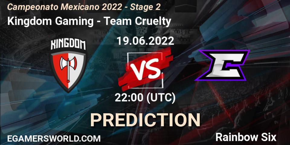 Kingdom Gaming - Team Cruelty: Maç tahminleri. 19.06.2022 at 23:00, Rainbow Six, Campeonato Mexicano 2022 - Stage 2