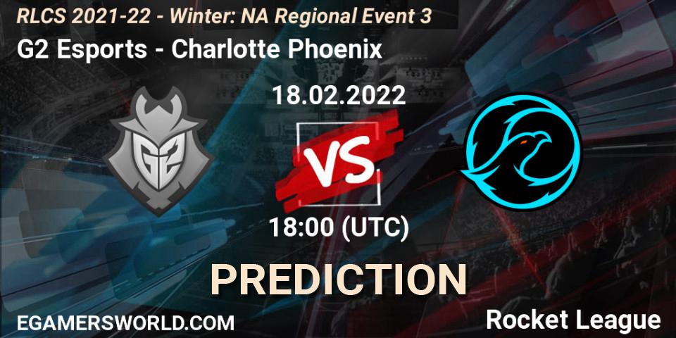 G2 Esports - Charlotte Phoenix: Maç tahminleri. 18.02.2022 at 18:00, Rocket League, RLCS 2021-22 - Winter: NA Regional Event 3