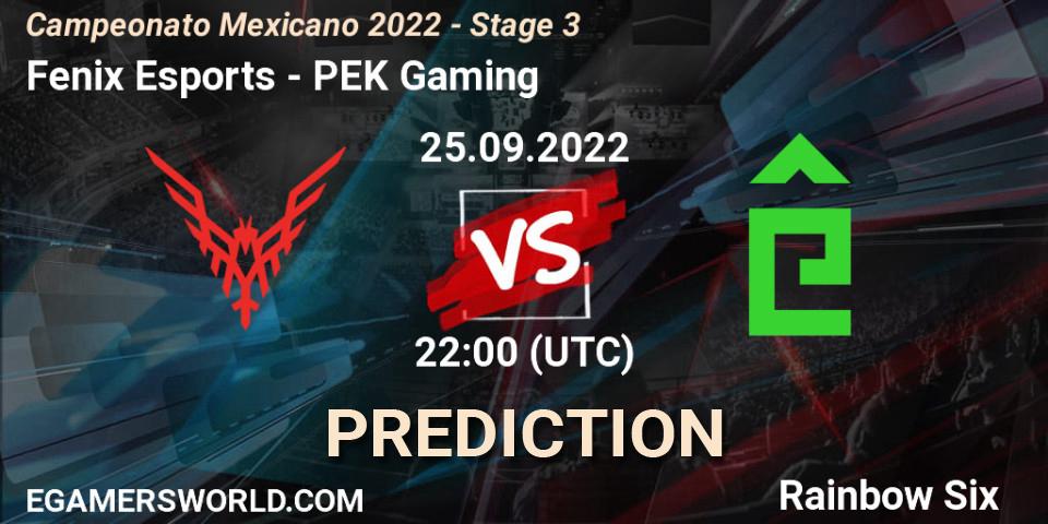 Fenix Esports - PÊEK Gaming: Maç tahminleri. 25.09.2022 at 22:00, Rainbow Six, Campeonato Mexicano 2022 - Stage 3