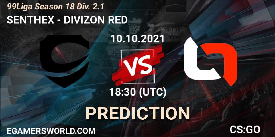 SENTHEX - DIVIZON RED: Maç tahminleri. 10.10.2021 at 18:30, Counter-Strike (CS2), 99Liga Season 18 Div. 2.1