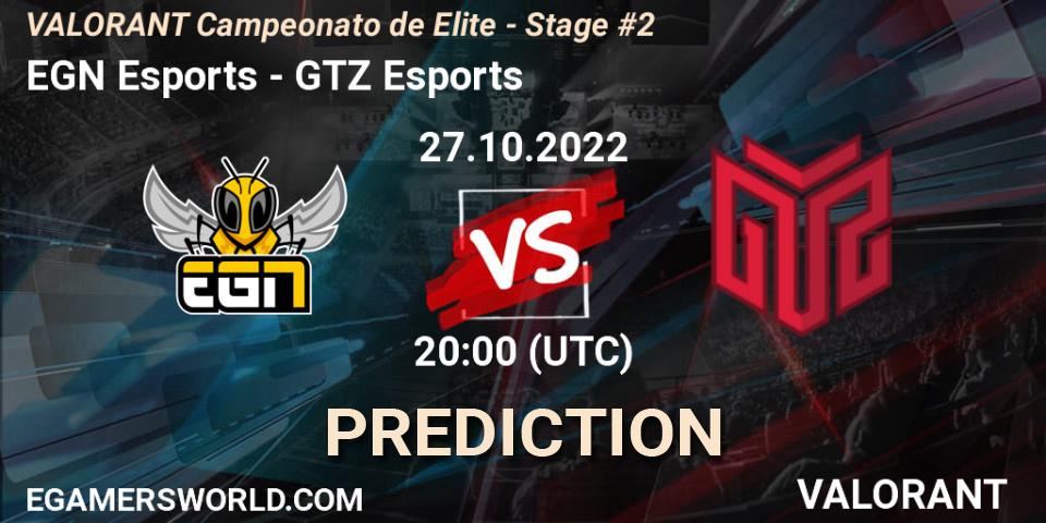 EGN Esports - GTZ Esports: Maç tahminleri. 27.10.22, VALORANT, VALORANT Campeonato de Elite - Stage #2