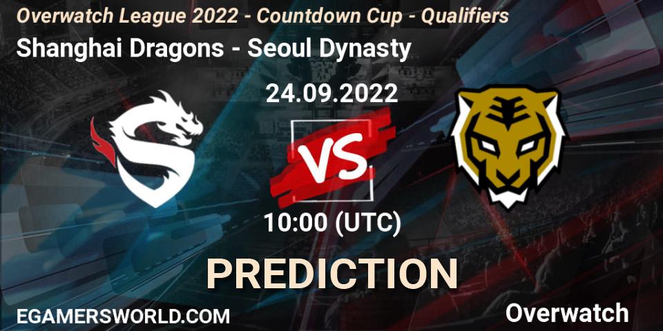 Shanghai Dragons - Seoul Dynasty: Maç tahminleri. 24.09.2022 at 10:00, Overwatch, Overwatch League 2022 - Countdown Cup - Qualifiers