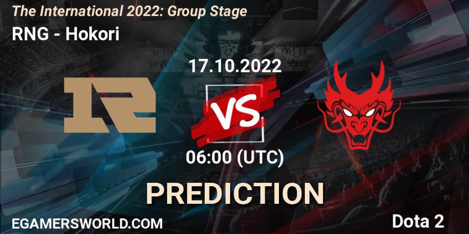 RNG - Hokori: Maç tahminleri. 17.10.22, Dota 2, The International 2022: Group Stage