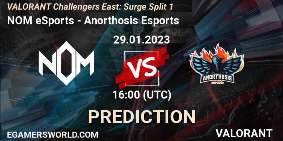 NOM eSports - Anorthosis Esports: Maç tahminleri. 29.01.23, VALORANT, VALORANT Challengers 2023 East: Surge Split 1
