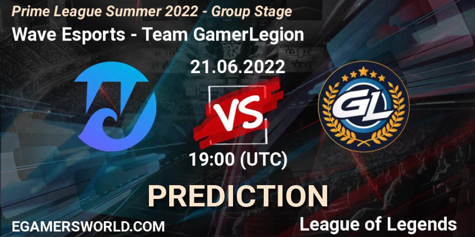 Wave Esports - Team GamerLegion: Maç tahminleri. 21.06.2022 at 19:00, LoL, Prime League Summer 2022 - Group Stage