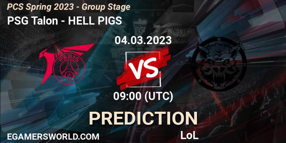 PSG Talon - HELL PIGS: Maç tahminleri. 11.02.2023 at 10:00, LoL, PCS Spring 2023 - Group Stage