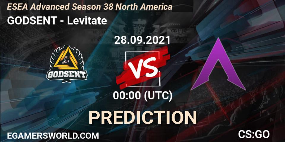 GODSENT - Levitate: Maç tahminleri. 28.09.2021 at 00:00, Counter-Strike (CS2), ESEA Advanced Season 38 North America