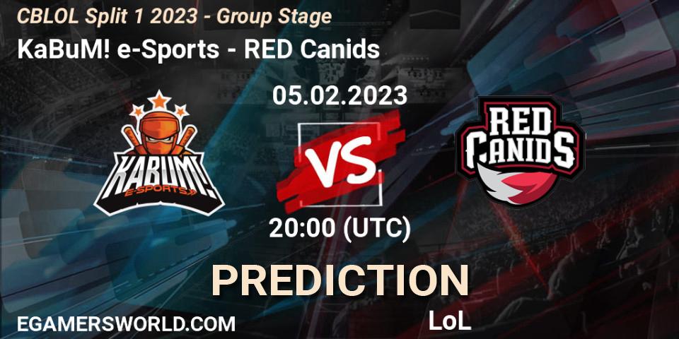 KaBuM! e-Sports - RED Canids: Maç tahminleri. 05.02.23, LoL, CBLOL Split 1 2023 - Group Stage