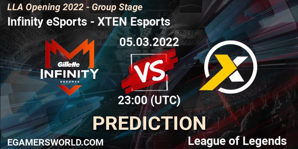 Infinity eSports - XTEN Esports: Maç tahminleri. 05.03.2022 at 22:00, LoL, LLA Opening 2022 - Group Stage