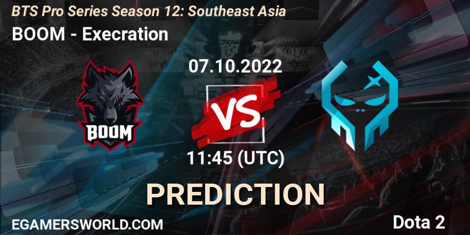 BOOM - Execration: Maç tahminleri. 07.10.22, Dota 2, BTS Pro Series Season 12: Southeast Asia