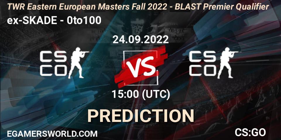 ex-SKADE - 0to100: Maç tahminleri. 24.09.2022 at 08:00, Counter-Strike (CS2), TWR Eastern European Masters: Fall 2022