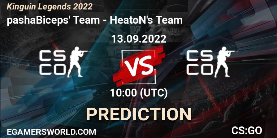 pashaBiceps' Team - HeatoN's Team: Maç tahminleri. 13.09.2022 at 10:00, Counter-Strike (CS2), Kinguin Legends 2022