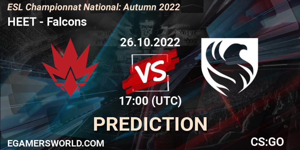 HEET - Falcons: Maç tahminleri. 26.10.2022 at 17:00, Counter-Strike (CS2), ESL Championnat National: Autumn 2022