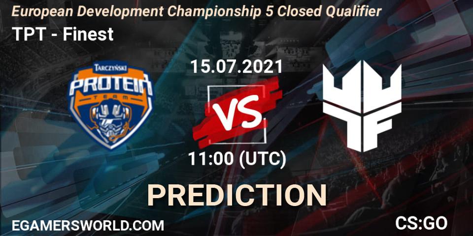 TPT - Finest: Maç tahminleri. 15.07.2021 at 11:35, Counter-Strike (CS2), European Development Championship 5 Closed Qualifier