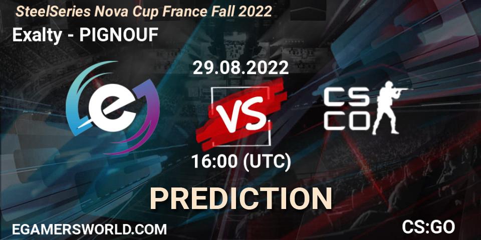 Exalty - PIGNOUF: Maç tahminleri. 29.08.2022 at 16:00, Counter-Strike (CS2), SteelSeries Nova Cup France Fall 2022