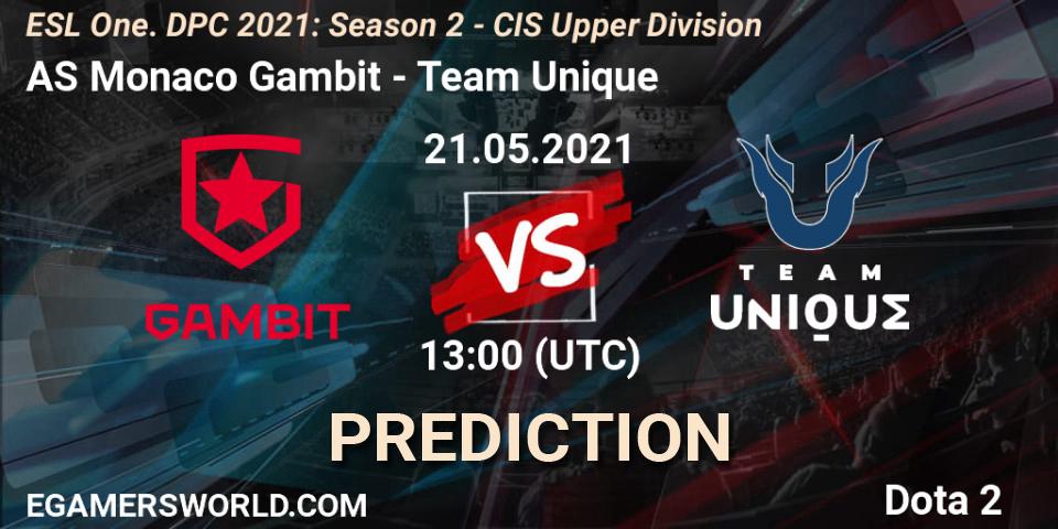 AS Monaco Gambit - Team Unique: Maç tahminleri. 21.05.2021 at 12:56, Dota 2, ESL One. DPC 2021: Season 2 - CIS Upper Division