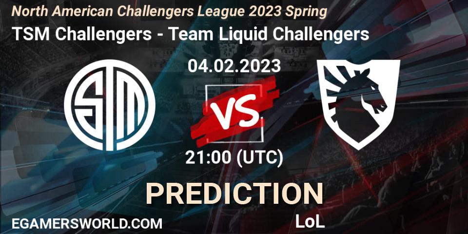 TSM Challengers - Team Liquid Challengers: Maç tahminleri. 04.02.23, LoL, NACL 2023 Spring - Group Stage
