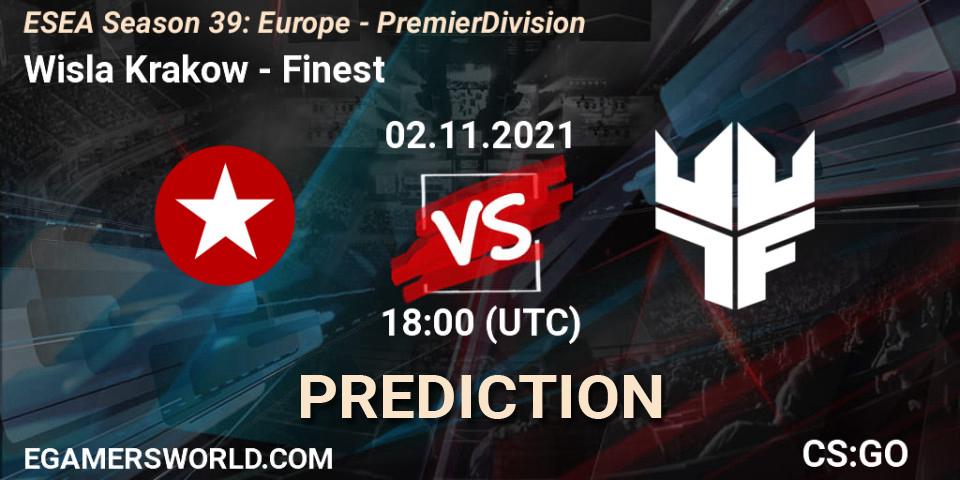 Wisla Krakow - Finest: Maç tahminleri. 02.11.2021 at 18:00, Counter-Strike (CS2), ESEA Season 39: Europe - Premier Division