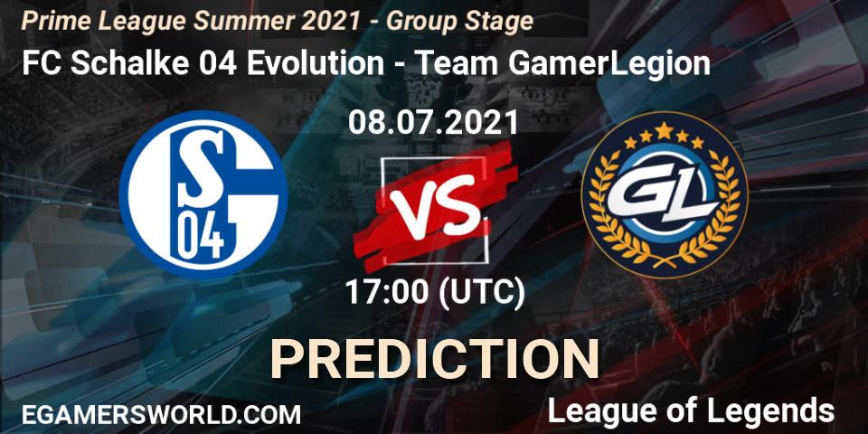 FC Schalke 04 Evolution - Team GamerLegion: Maç tahminleri. 08.07.21, LoL, Prime League Summer 2021 - Group Stage