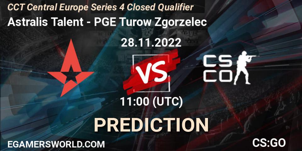 Astralis Talent - PGE Turow Zgorzelec: Maç tahminleri. 28.11.22, CS2 (CS:GO), CCT Central Europe Series 4 Closed Qualifier