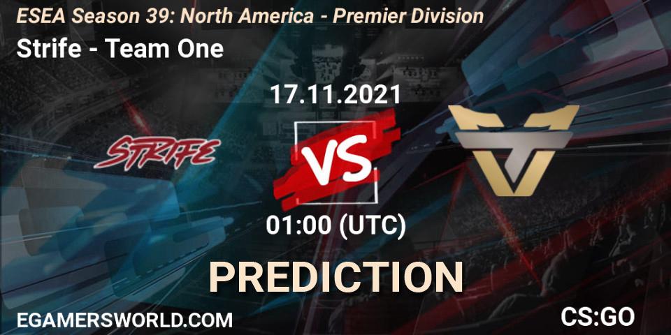 Strife - Team One: Maç tahminleri. 04.12.2021 at 01:00, Counter-Strike (CS2), ESEA Season 39: North America - Premier Division
