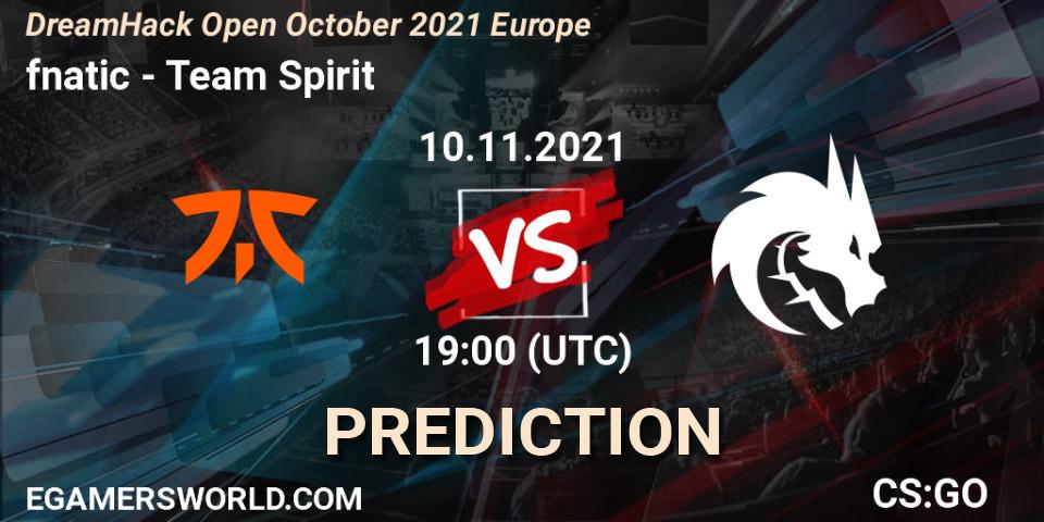 fnatic - Team Spirit: Maç tahminleri. 10.11.2021 at 19:00, Counter-Strike (CS2), DreamHack Open November 2021