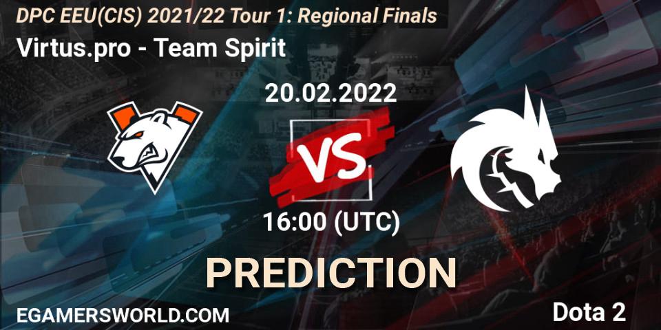 Virtus.pro - Team Spirit: Maç tahminleri. 20.02.22, Dota 2, DPC EEU(CIS) 2021/22 Tour 1: Regional Finals