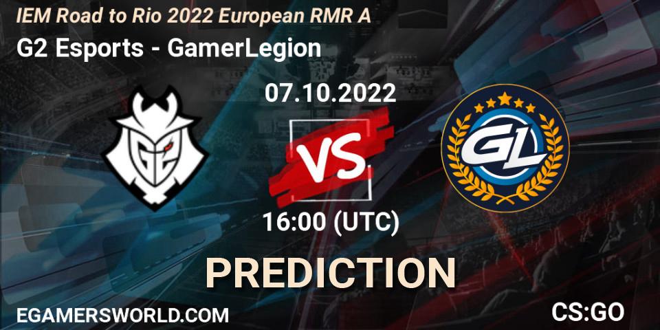 G2 Esports - GamerLegion: Maç tahminleri. 07.10.2022 at 16:00, Counter-Strike (CS2), IEM Road to Rio 2022 European RMR A