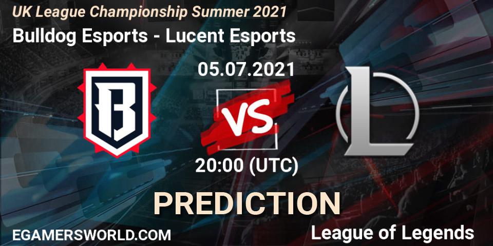 Bulldog Esports - Lucent Esports: Maç tahminleri. 05.07.2021 at 20:00, LoL, UK League Championship Summer 2021