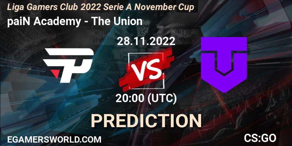 paiN Academy - The Union: Maç tahminleri. 28.11.22, CS2 (CS:GO), Gamers Club Liga Série A: November 2022