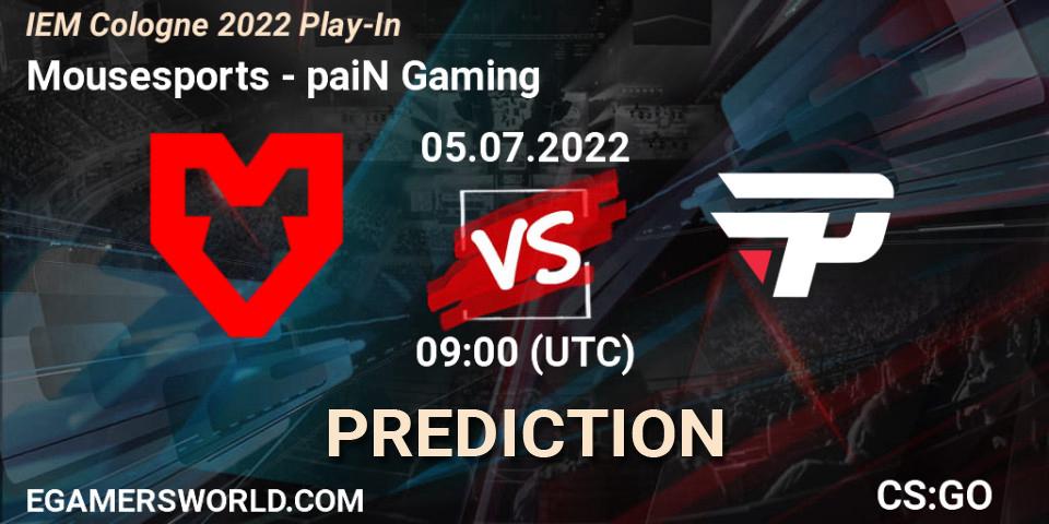 Mousesports - paiN Gaming: Maç tahminleri. 05.07.2022 at 09:00, Counter-Strike (CS2), IEM Cologne 2022 Play-In