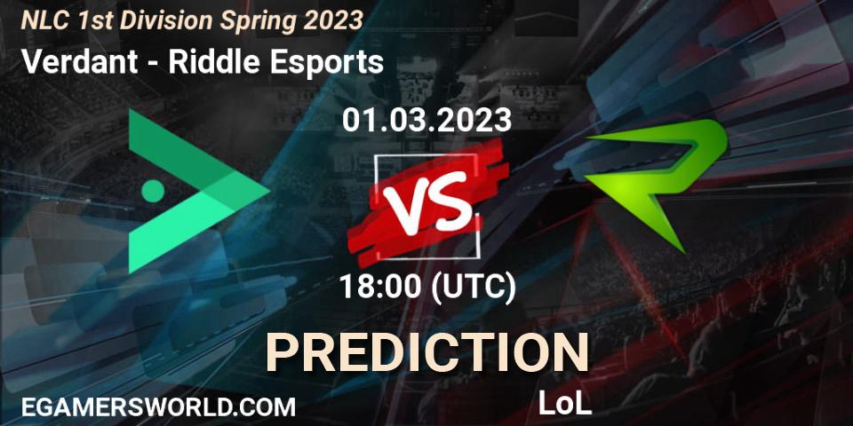 Verdant - Riddle Esports: Maç tahminleri. 07.02.23, LoL, NLC 1st Division Spring 2023