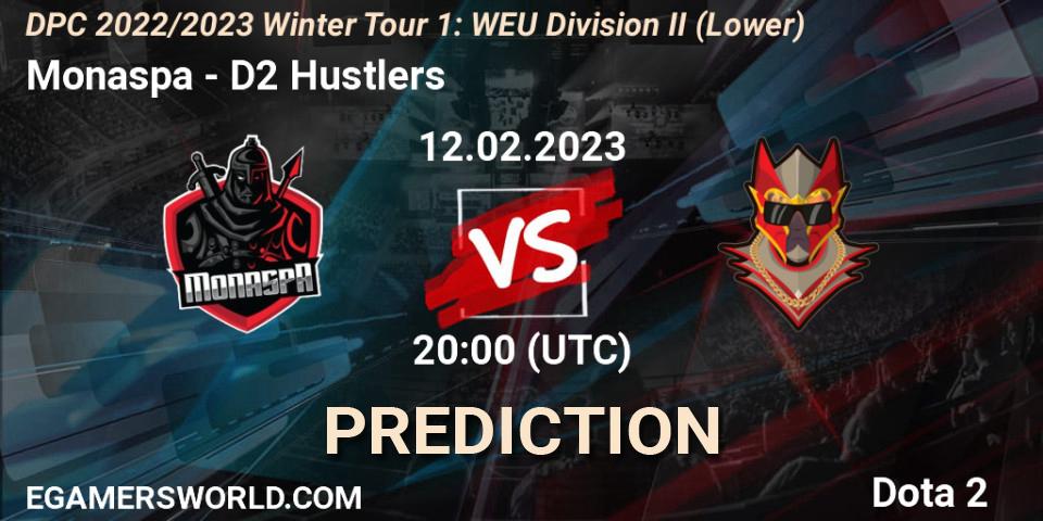 Monaspa - D2 Hustlers: Maç tahminleri. 12.02.23, Dota 2, DPC 2022/2023 Winter Tour 1: WEU Division II (Lower)