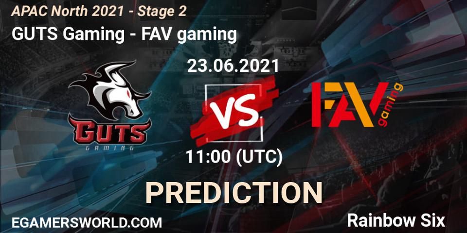 GUTS Gaming - FAV gaming: Maç tahminleri. 23.06.2021 at 11:00, Rainbow Six, APAC North 2021 - Stage 2