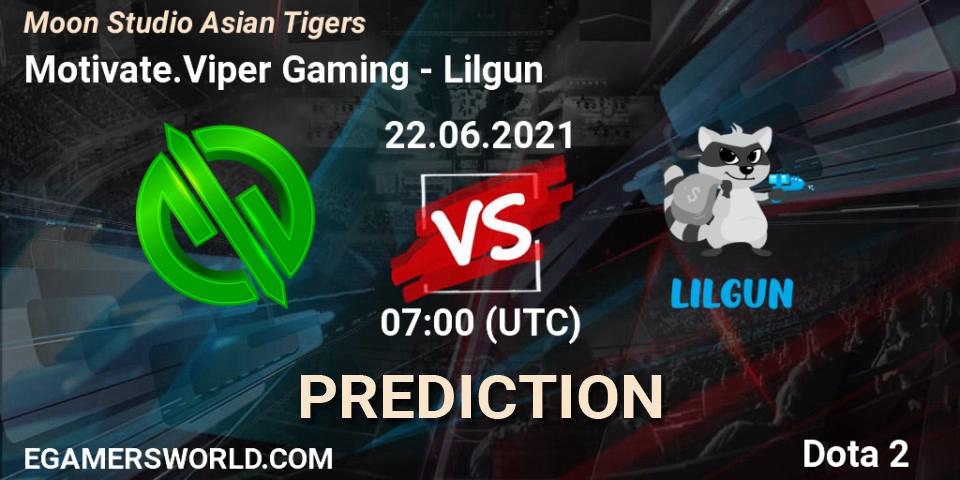 Motivate.Viper Gaming - Lilgun: Maç tahminleri. 22.06.2021 at 08:20, Dota 2, Moon Studio Asian Tigers