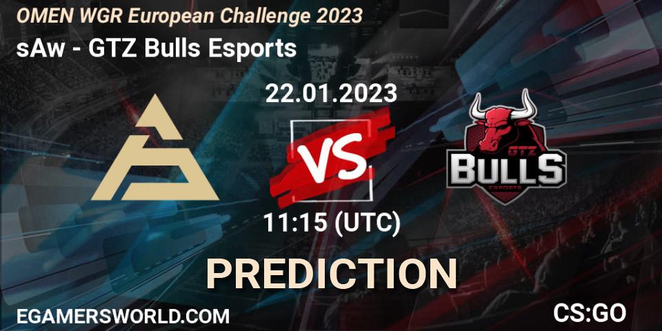 sAw - GTZ Bulls Esports: Maç tahminleri. 22.01.2023 at 11:45, Counter-Strike (CS2), OMEN WGR European Challenge 2023