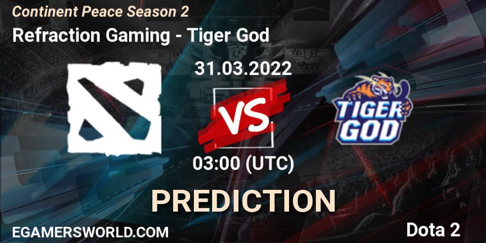 Refraction Gaming - Tiger God: Maç tahminleri. 31.03.2022 at 03:15, Dota 2, Continent Peace Season 2 