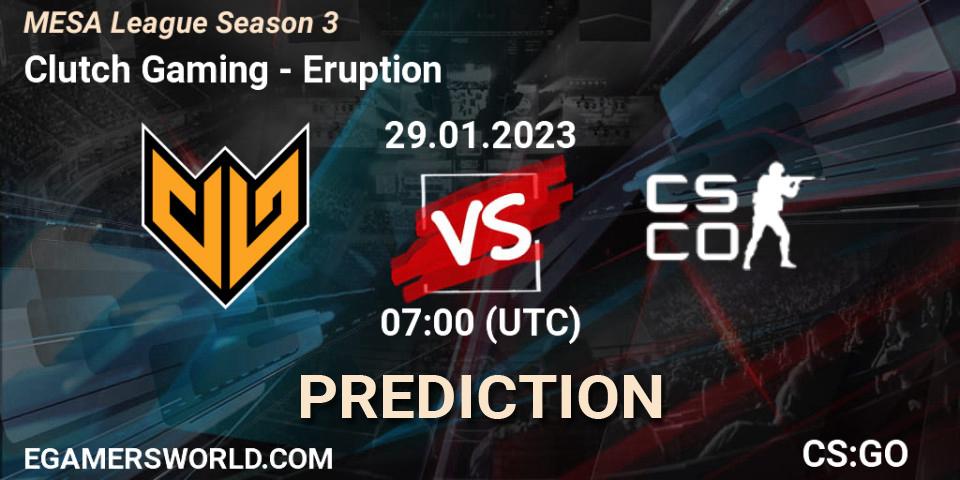 Clutch Gaming - Eruption: Maç tahminleri. 29.01.23, CS2 (CS:GO), MESA League Season 3
