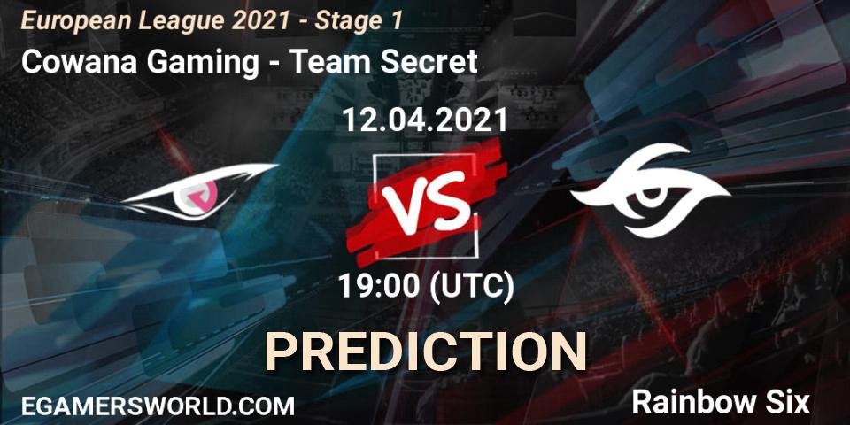 Cowana Gaming - Team Secret: Maç tahminleri. 12.04.2021 at 21:00, Rainbow Six, European League 2021 - Stage 1